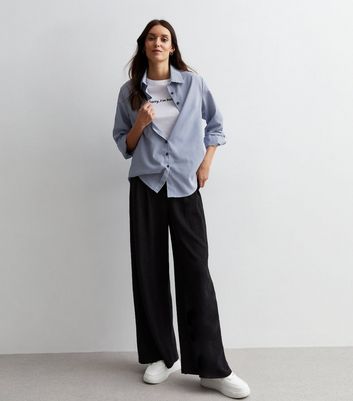 Pull-on jersey trousers - Black/Pinstriped - Ladies | H&M IN