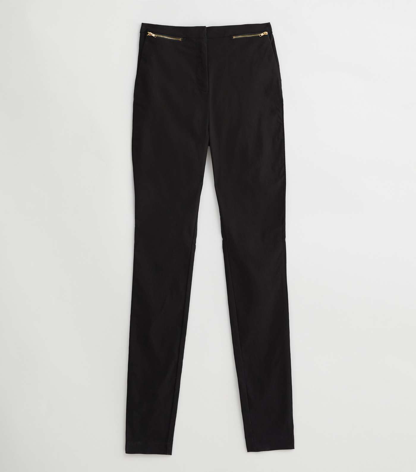 Tall Black Double Zip Slim Leg Trousers Image 5