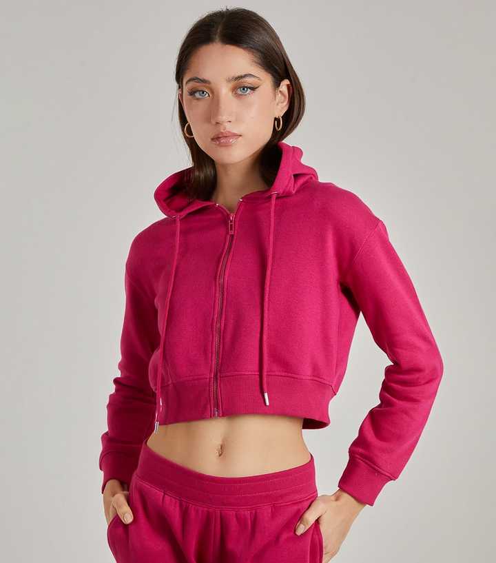 crop top zip up hoodies