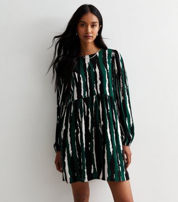 Zara striped hot sale print dress