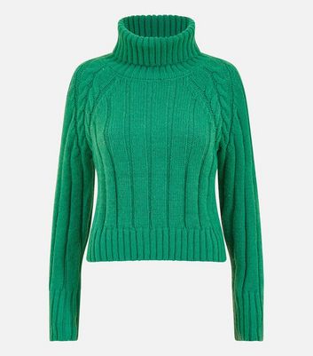 Mela Green Knit V Neck Jumper New Look