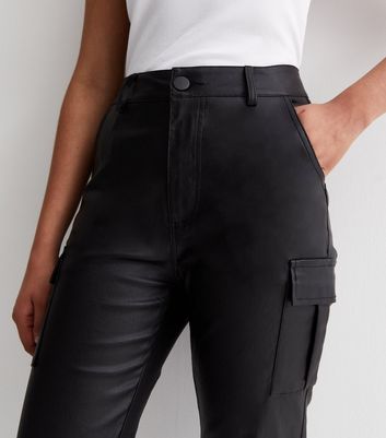 Leather sales cuffed trousers