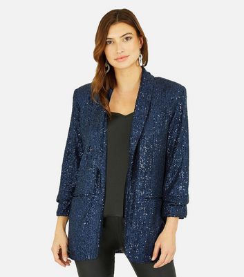 Something navy sequin blazer sale