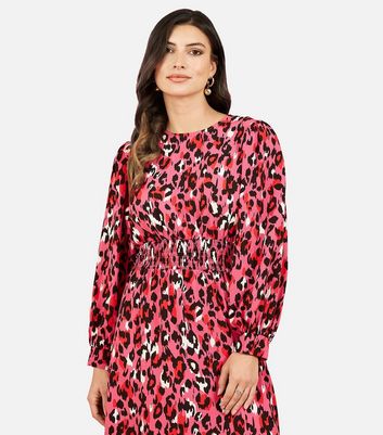 Pink boutique shop leopard print dress