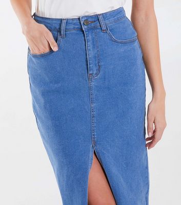 Elastic waist denim skirt new look best sale