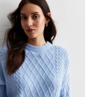 Light blue shop cable knit sweater