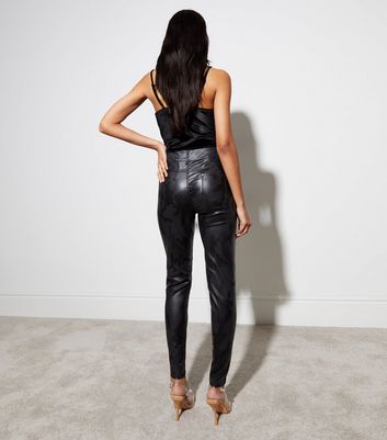 Leather look sale coated jeans