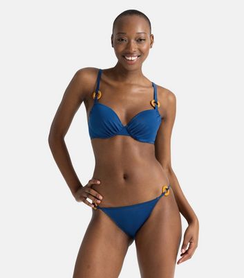 Dorina Blue Ring Bikini Bottoms | New Look