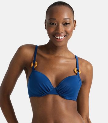 Navy blue bikini best sale top