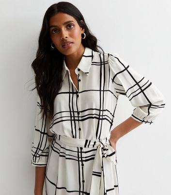 Black and white plaid hotsell shirt dress