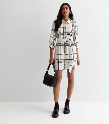 Black and white check shirt cheap dress