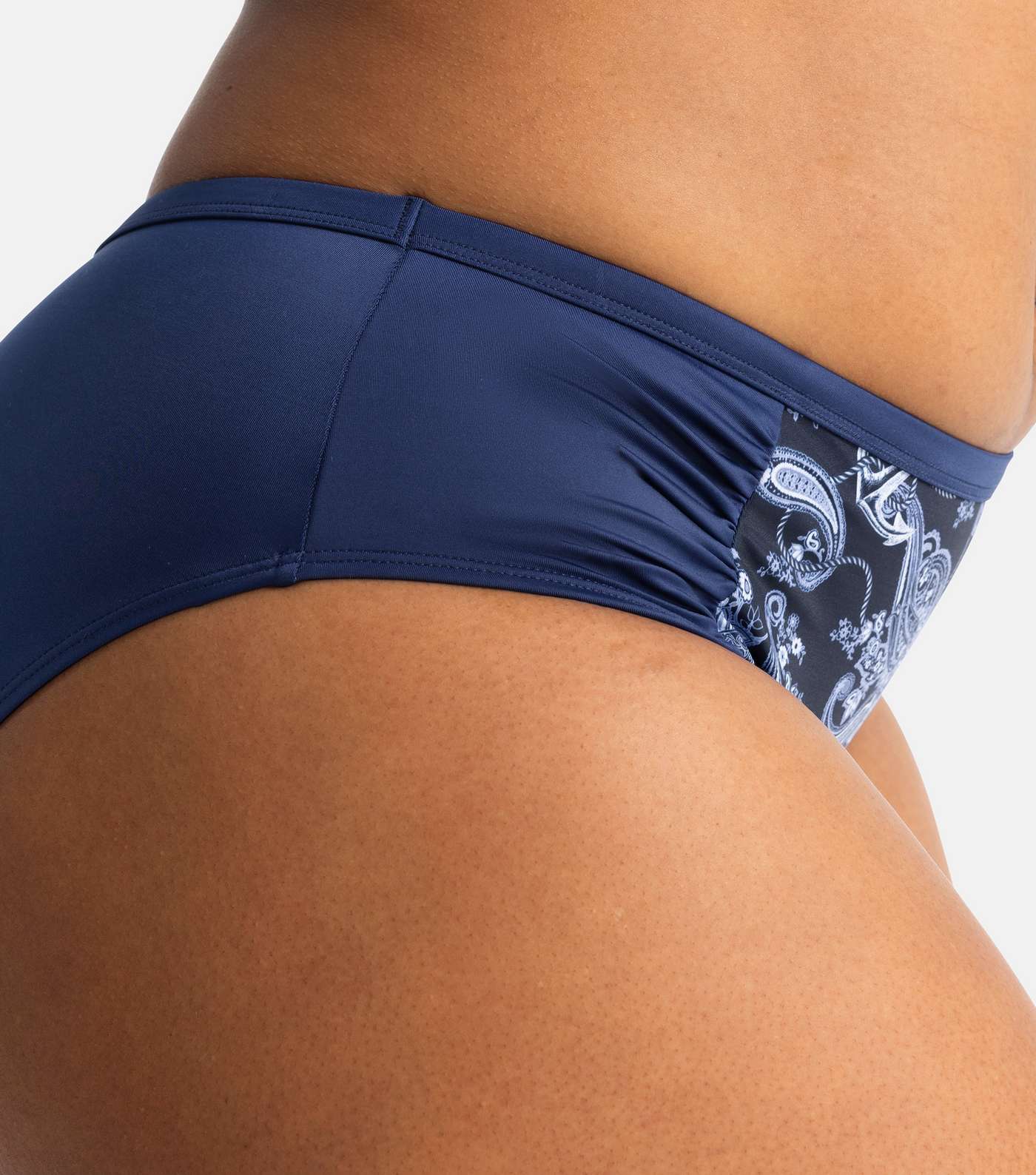 Dorina Curves Blue Paisley Print High Waist Bikini Bottoms Image 4