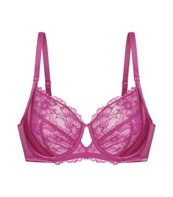 Dorina Curves Mid Pink Lace Underwired Bra New Look