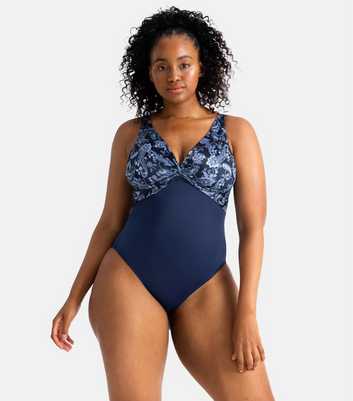 Dorina Curves Blue Paisley Print Swimsuit