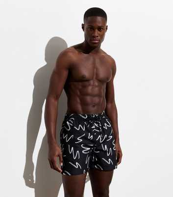 Black Mark Making Swim Shorts