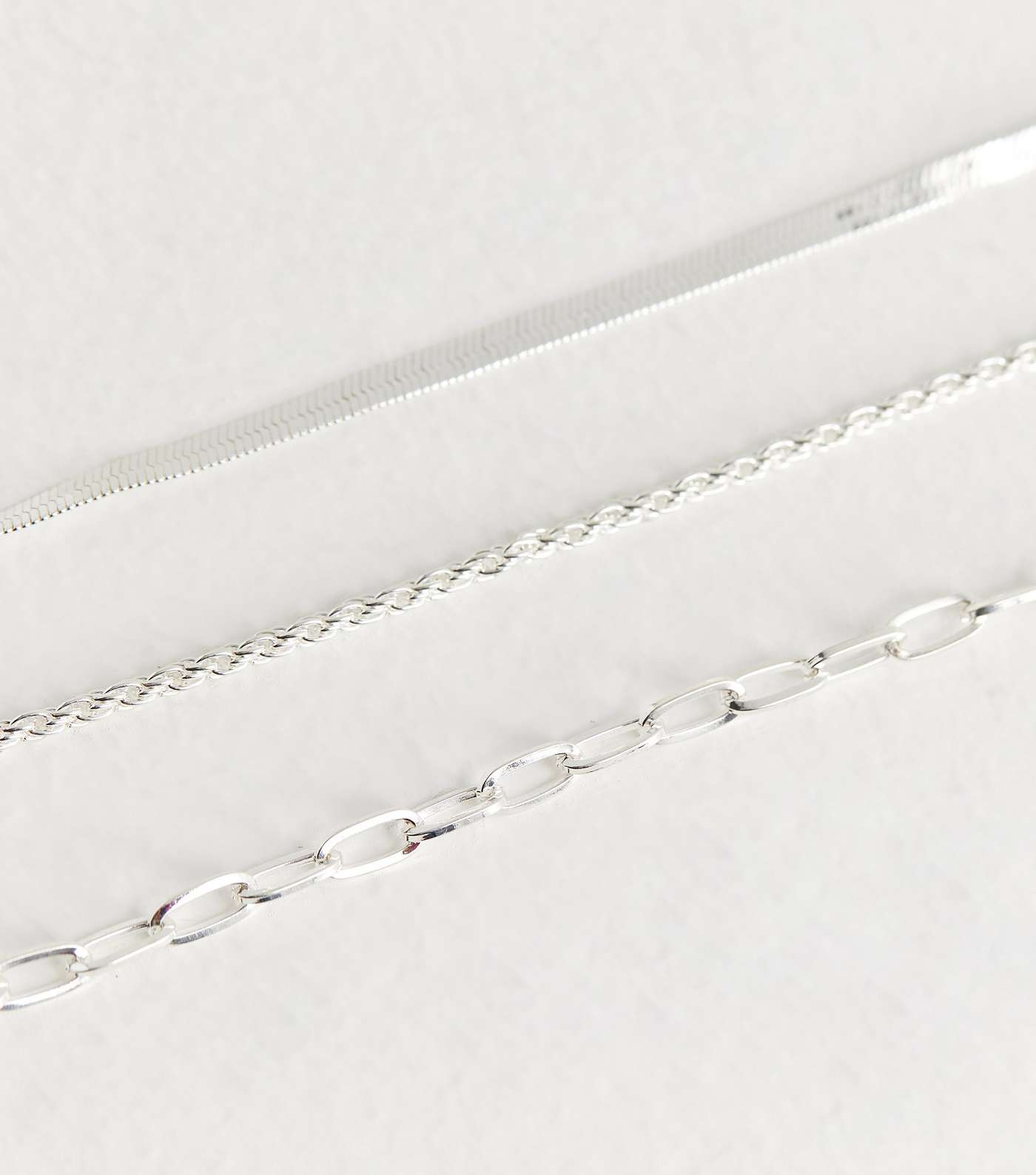 3 Pack Silver Snake Chain Bracelets Image 3