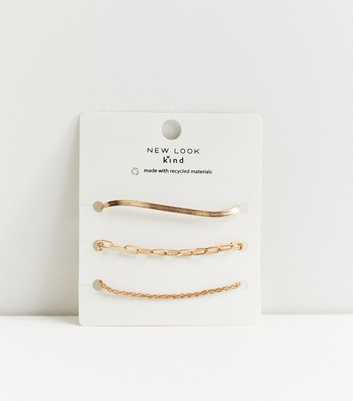 3 Pack Gold Snake Chain Bracelets