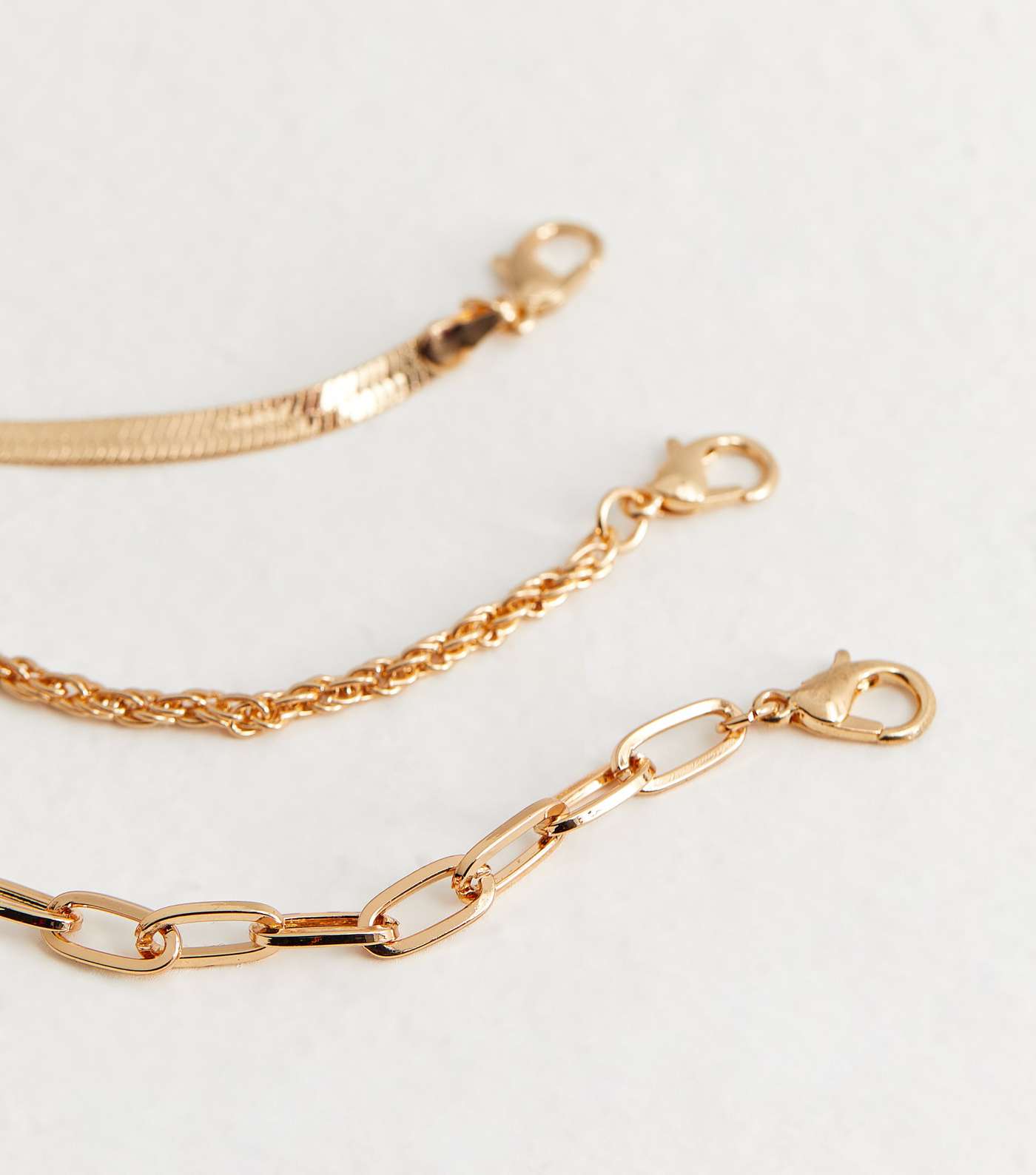 3 Pack Gold Snake Chain Bracelets Image 3