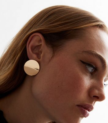 Gold statement outlet stud earrings