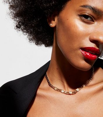 New look gold necklace discount