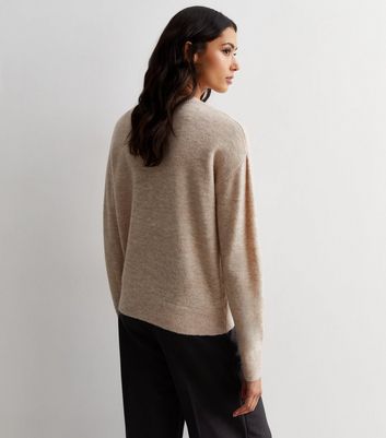 Cream V Neck Knitted Jumper New Look