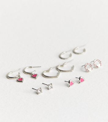 Heart enamel store earrings