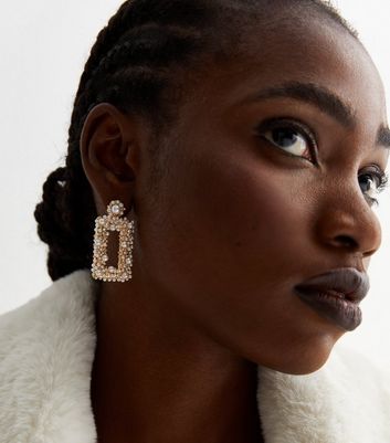 Gold Diamante and Pearl Knot Earrings – Mia Tui