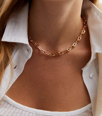 Gold Chain Link Necklace