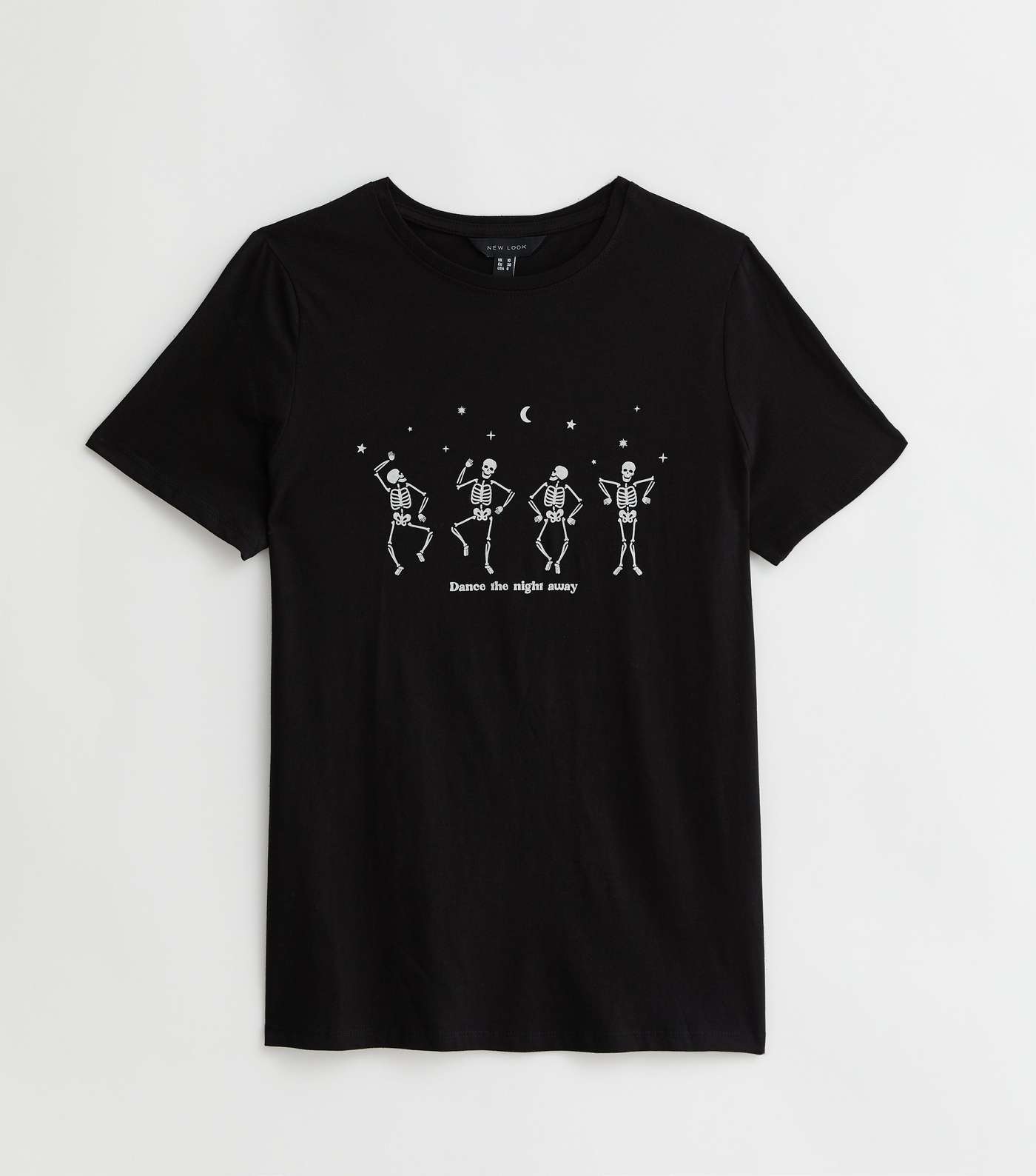 Black Cotton Dancing Skeleton Logo T-Shirt Image 5