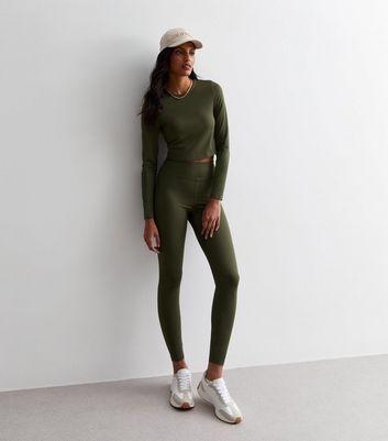 Khaki store workout leggings