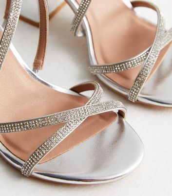 New look diamante 2024 block heel sandal