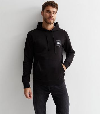 Jack Jones Black Logo Hoodie New Look