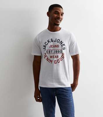 Jack & Jones White Cotton Crew Neck T-Shirt