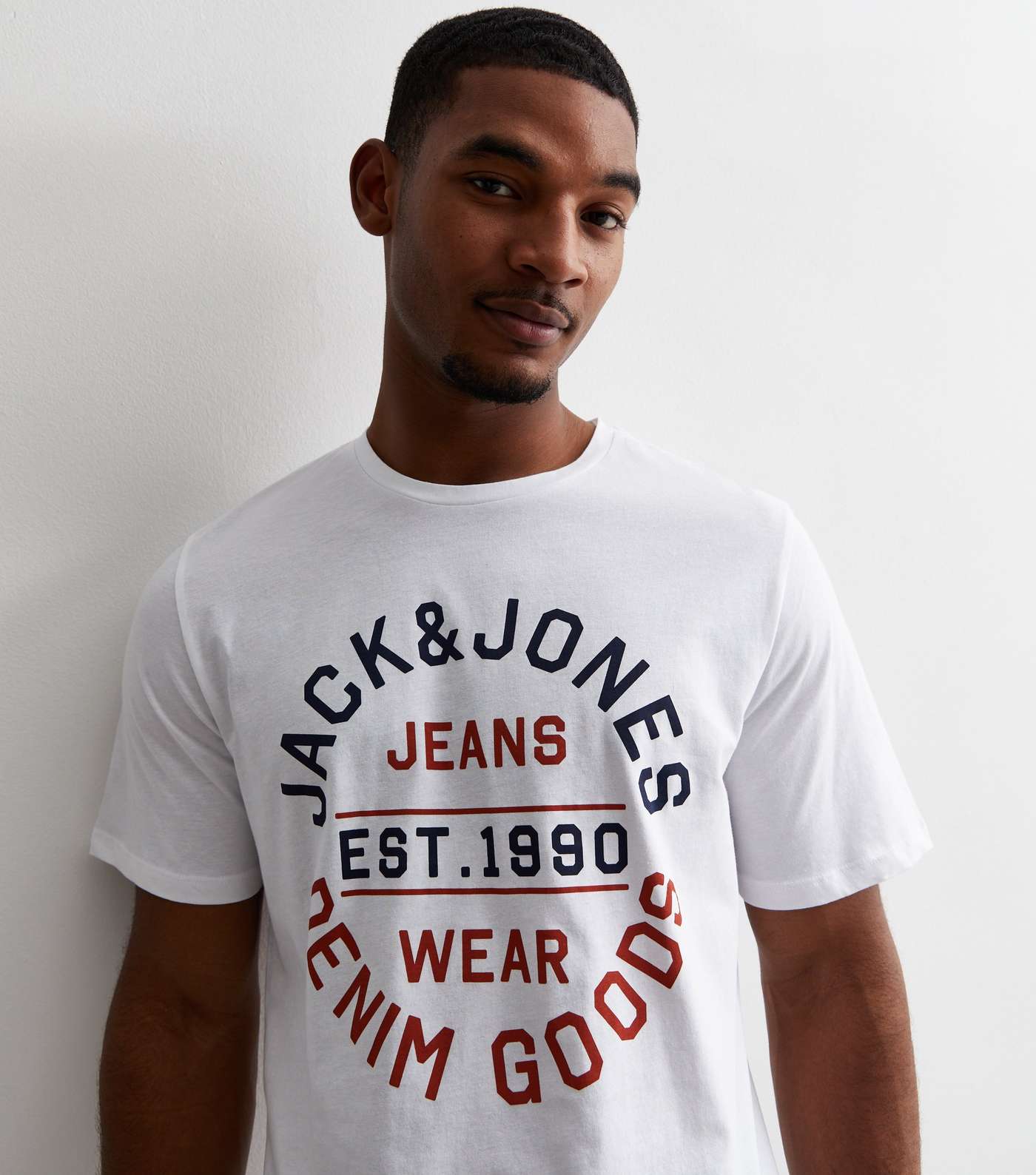 Jack & Jones White Cotton Crew Neck T-Shirt Image 2