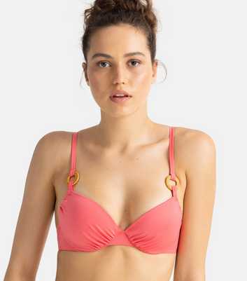 Dorina Pink Ring Detail Padded Bikini Top