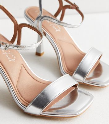 Extra wide hotsell silver heels