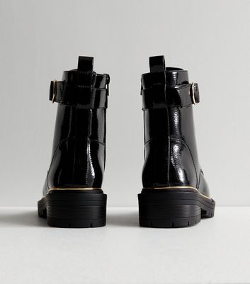 Patent leather biker outlet boots