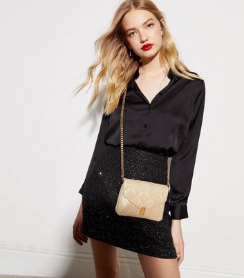 Gold cross body on sale bag