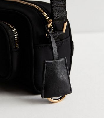 Black Logo Strap Camera Cross Body Bag New Look
