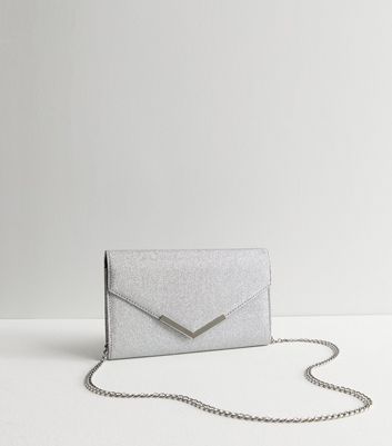 Clutch bag silver outlet glitter