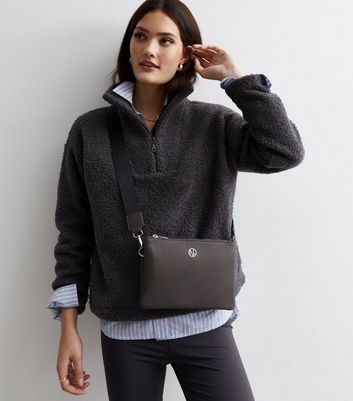 Dark grey leather handbag new arrivals