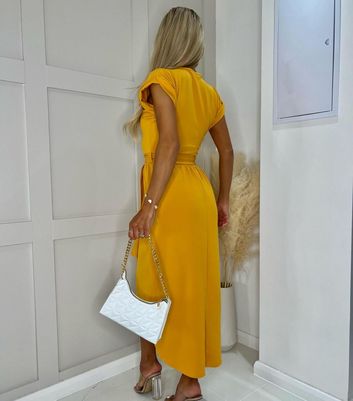 New look mustard midi sales dress