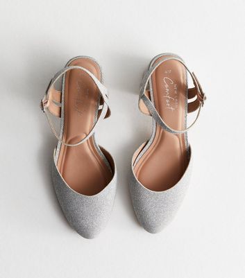 Silver court discount shoes low heel