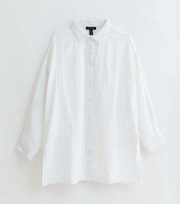 White Long Lightweight Cotton Shirt New Look