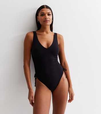 Black Ruched Side Swimsuit