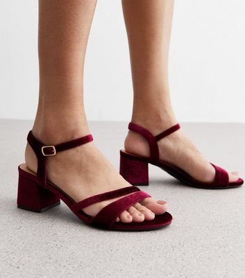 Burgundy deals block heels