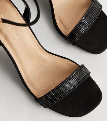 Ankle strap clearance block heel flats