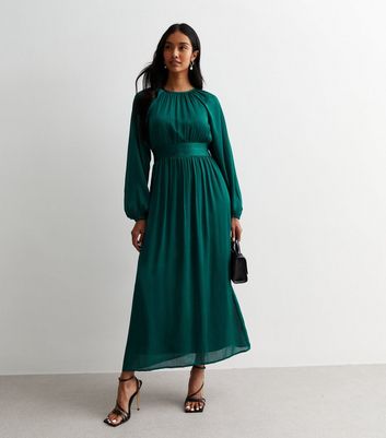 Ruched waist 2024 maxi dress