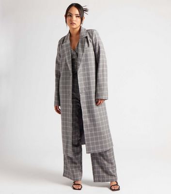 Check deals duster coat