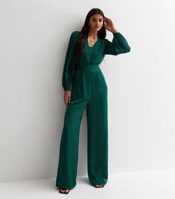 Green wide store leg jumpsuit